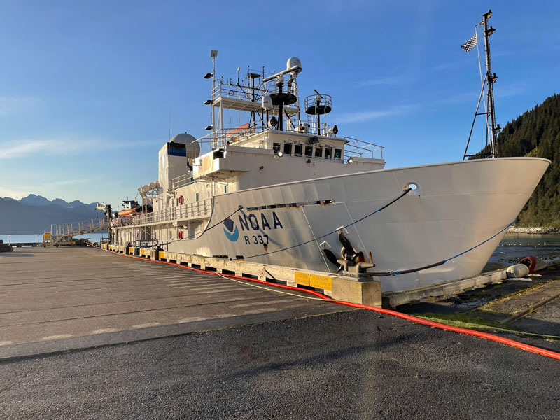 NOAA Ship Okeanos Explorer at the dock in Alaska.