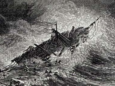 Eleven men on the Coast Survey Brig Washington were lost in a hurricane while conducting Gulf Stream studies in 1846. (NOAA Photo Library).
