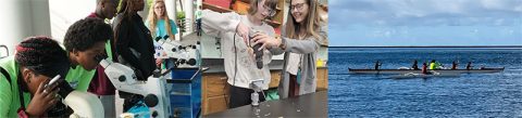 Students engaged in ocean education activities.