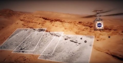 The Mars helicopter Ingenuity will collect images as it flies, partly to navigate the surface of the planet. The Mars Helicopter will attempt to take images of the Martian surface.